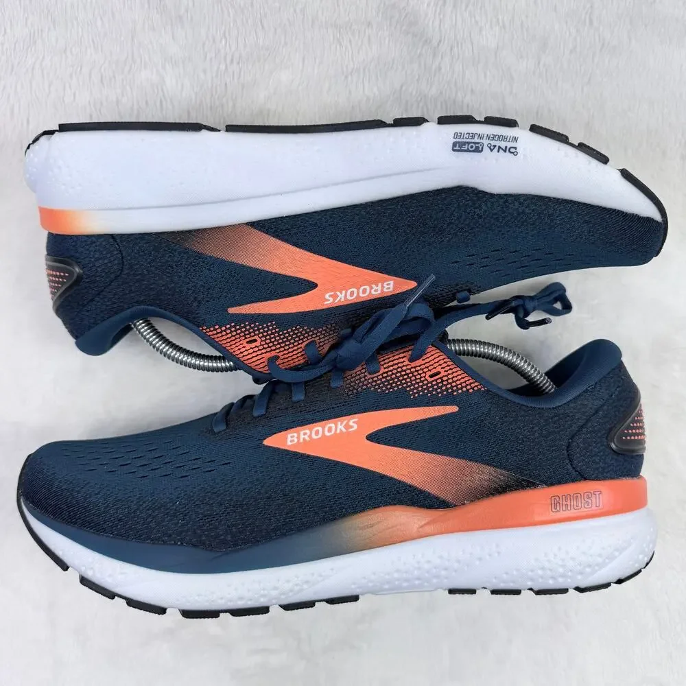 Brooks Ghost 16 Mens Running Shoes Blue Opal Black Nasturtium Size 12 D Sneaker